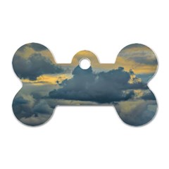 Bird Flying Over Stormy Sky Dog Tag Bone (one Side)