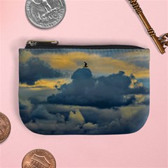 Bird Flying Over Stormy Sky Mini Coin Purse