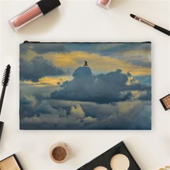 Bird Flying Over Stormy Sky Cosmetic Bag (large)