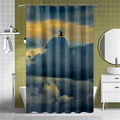 Bird Flying Over Stormy Sky Shower Curtain 48  X 72  (small)  by dflcprintsclothing