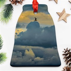 Bird Flying Over Stormy Sky Bell Ornament (two Sides) by dflcprintsclothing