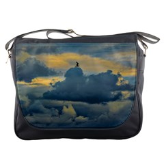 Bird Flying Over Stormy Sky Messenger Bag by dflcprintsclothing