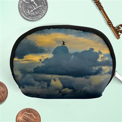 Bird Flying Over Stormy Sky Accessory Pouch (medium) by dflcprintsclothing