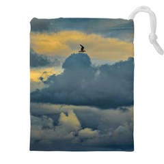 Bird Flying Over Stormy Sky Drawstring Pouch (5xl) by dflcprintsclothing