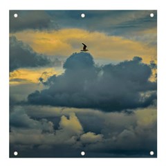 Bird Flying Over Stormy Sky Banner And Sign 4  X 4  by dflcprintsclothing