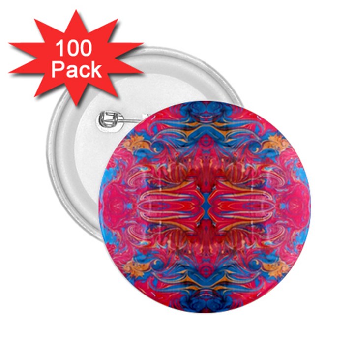 Red Swirls Repeats III 2.25  Buttons (100 pack) 