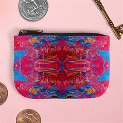 Red Swirls Repeats Iii Mini Coin Purse by kaleidomarblingart