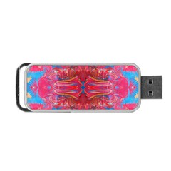 Red Swirls Repeats Iii Portable Usb Flash (two Sides) by kaleidomarblingart