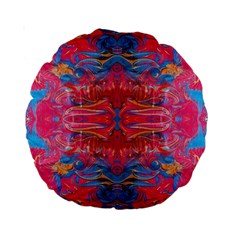 Red Swirls Repeats Iii Standard 15  Premium Round Cushions by kaleidomarblingart