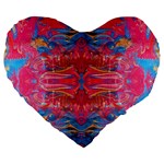 Red Swirls Repeats III Large 19  Premium Heart Shape Cushions Front