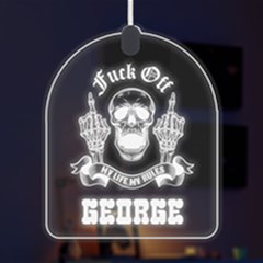 Personalized Middle Finger Attitude Name - LED Acrylic Ornament