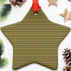 Golden Striped Decorative Pattern Ornament (star) by dflcprintsclothing