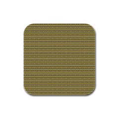 Golden Striped Decorative Pattern Rubber Square Coaster (4 Pack) by dflcprintsclothing