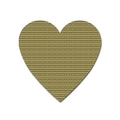 Golden Striped Decorative Pattern Heart Magnet by dflcprintsclothing