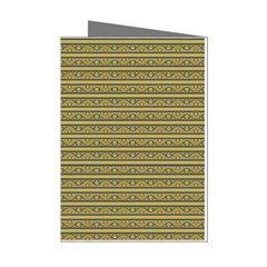 Golden Striped Decorative Pattern Mini Greeting Cards (pkg Of 8) by dflcprintsclothing