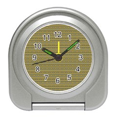 Golden Striped Decorative Pattern Travel Alarm Clock