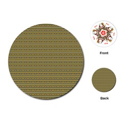 Golden Striped Decorative Pattern Playing Cards Single Design (round) by dflcprintsclothing