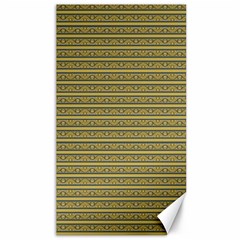 Golden Striped Decorative Pattern Canvas 40  X 72  by dflcprintsclothing