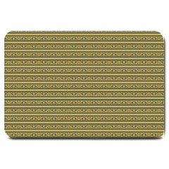 Golden Striped Decorative Pattern Large Doormat by dflcprintsclothing