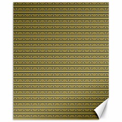 Golden Striped Decorative Pattern Canvas 11  X 14  by dflcprintsclothing