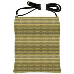 Golden Striped Decorative Pattern Shoulder Sling Bag