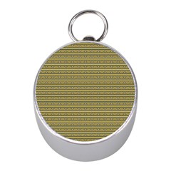 Golden Striped Decorative Pattern Mini Silver Compasses by dflcprintsclothing