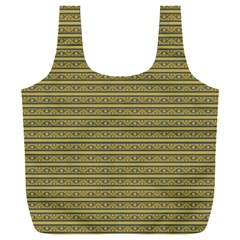 Golden Striped Decorative Pattern Full Print Recycle Bag (xxl) by dflcprintsclothing