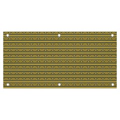 Golden Striped Decorative Pattern Banner And Sign 6  X 3  by dflcprintsclothing