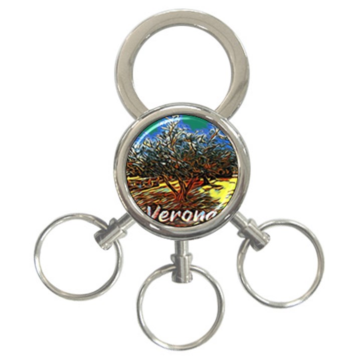 Colorful Verona Olive tree 3-Ring Key Chain