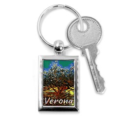 Colorful Verona Olive Tree Key Chain (rectangle) by ConteMonfrey