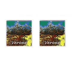 Colorful Verona Olive Tree Cufflinks (square) by ConteMonfrey