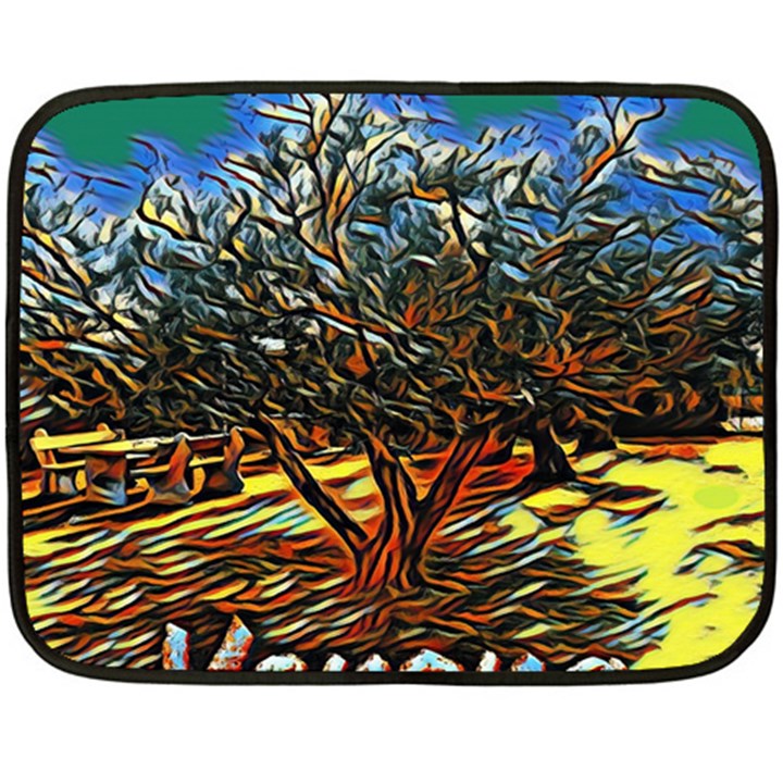 Colorful Verona Olive tree One Side Fleece Blanket (Mini)