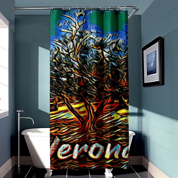 Colorful Verona Olive tree Shower Curtain 36  x 72  (Stall) 