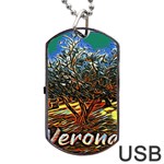 Colorful Verona Olive tree Dog Tag USB Flash (Two Sides) Front