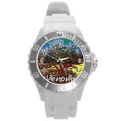 Colorful Verona Olive Tree Round Plastic Sport Watch (l) by ConteMonfrey