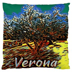 Colorful Verona Olive Tree Large Cushion Case (two Sides) by ConteMonfrey