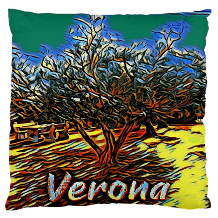 Colorful Verona Olive tree Large Flano Cushion Case (One Side)