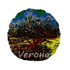 Colorful Verona Olive Tree Standard 15  Premium Flano Round Cushions by ConteMonfrey