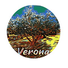 Colorful Verona Olive Tree Mini Round Pill Box by ConteMonfrey