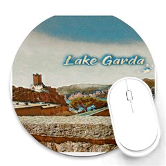 Malcesine Castle On Lake Garda Round Mousepad by ConteMonfrey