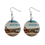 Malcesine Castle On Lake Garda Mini Button Earrings Front