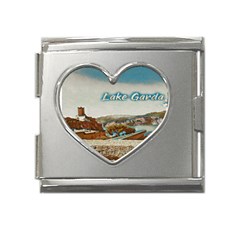 Malcesine Castle On Lake Garda Mega Link Heart Italian Charm (18mm) by ConteMonfrey