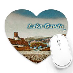 Malcesine Castle On Lake Garda Heart Mousepad by ConteMonfrey