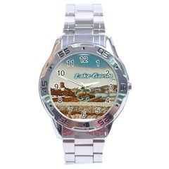 Malcesine Castle On Lake Garda Stainless Steel Analogue Watch by ConteMonfrey