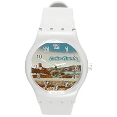 Malcesine Castle On Lake Garda Round Plastic Sport Watch (m) by ConteMonfrey