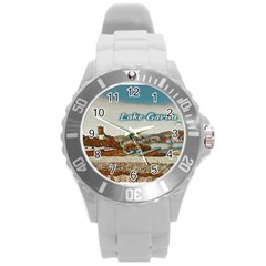 Malcesine Castle On Lake Garda Round Plastic Sport Watch (l) by ConteMonfrey