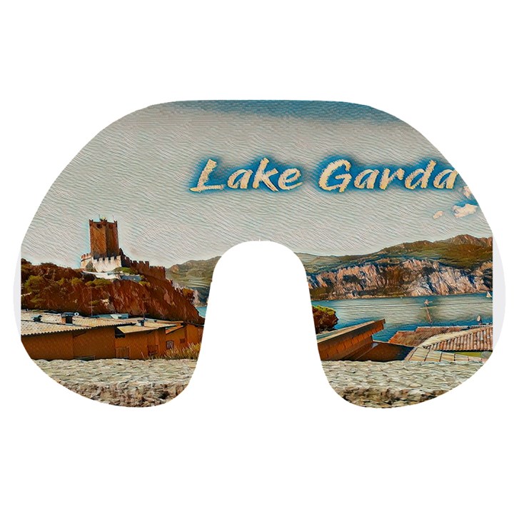 Malcesine Castle On Lake Garda Travel Neck Pillow