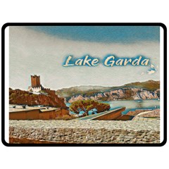 Malcesine Castle On Lake Garda Fleece Blanket (large) by ConteMonfrey