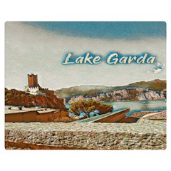 Malcesine Castle On Lake Garda Premium Plush Fleece Blanket (medium) by ConteMonfrey