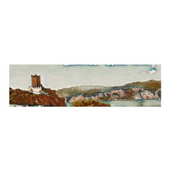 Malcesine Castle On Lake Garda Oblong Satin Scarf (16  X 60 ) by ConteMonfrey